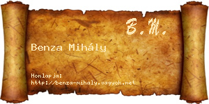 Benza Mihály névjegykártya