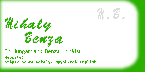 mihaly benza business card